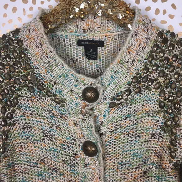 BCBGmaxazria Beaded Chunky Knit Cardigan - Picture 2 of 7
